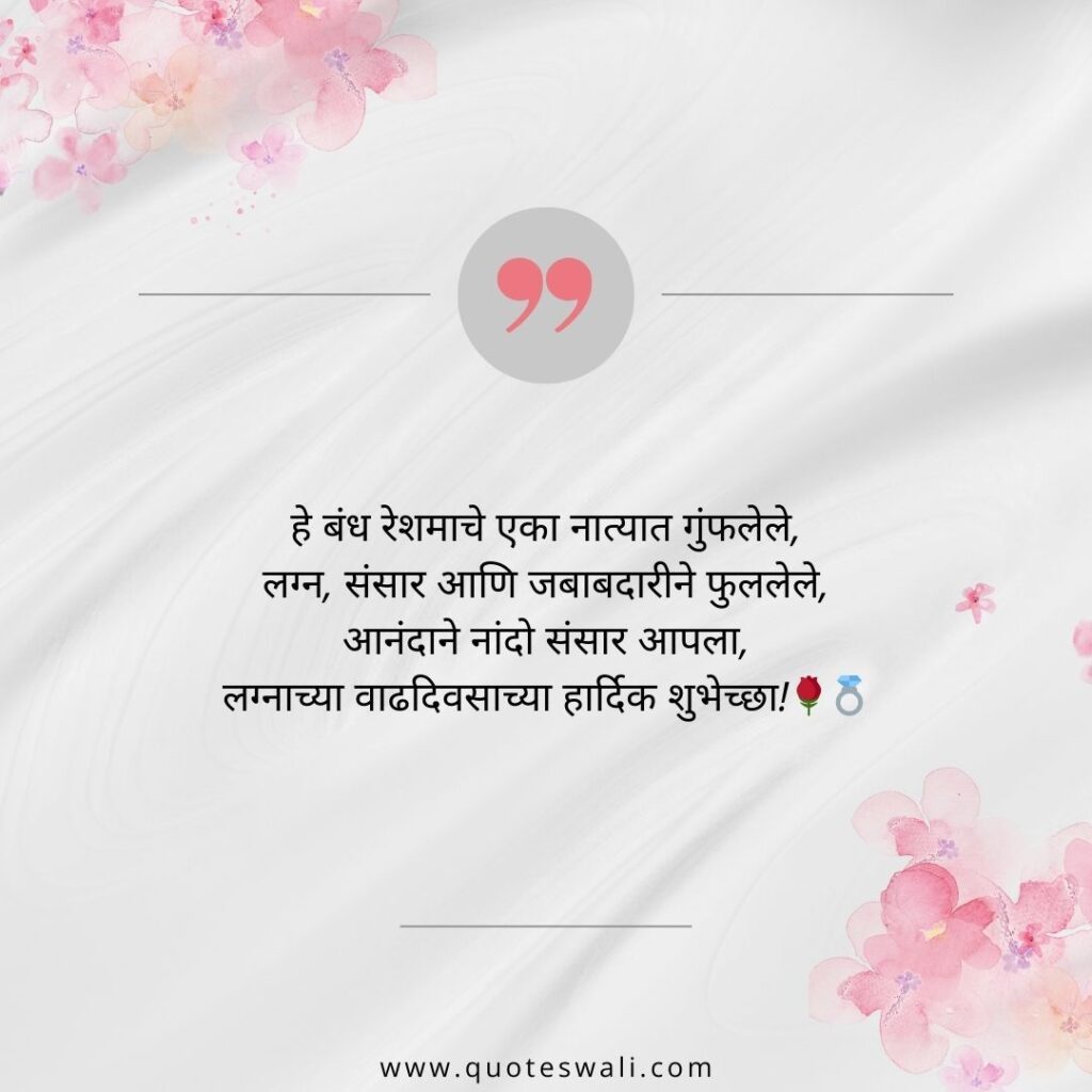 Happy Marriage Anniversary Wishes in Marathi